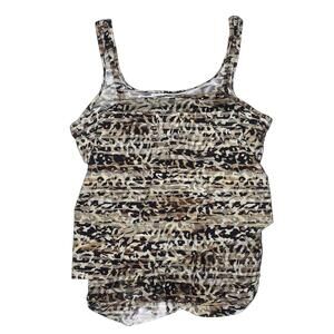 Miraclesuit Size 14 Swimsuit Top animal print